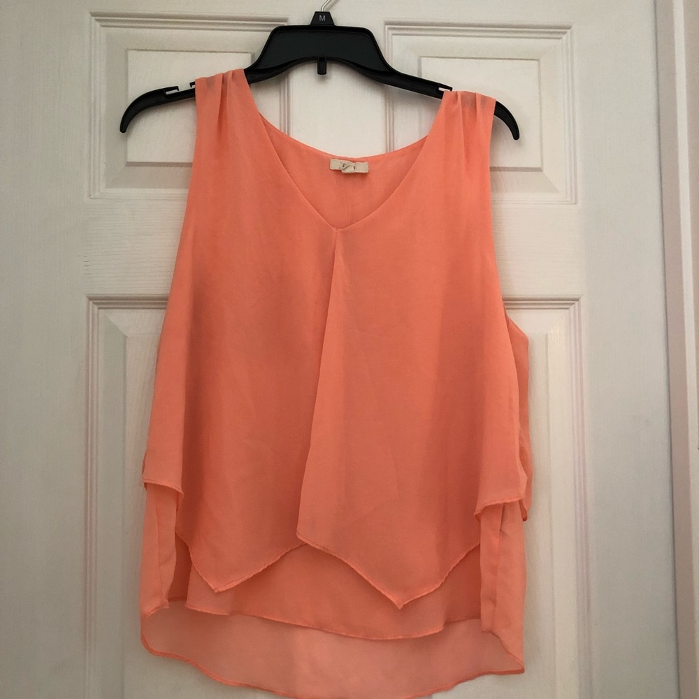 E & M Coral Summer Blouse